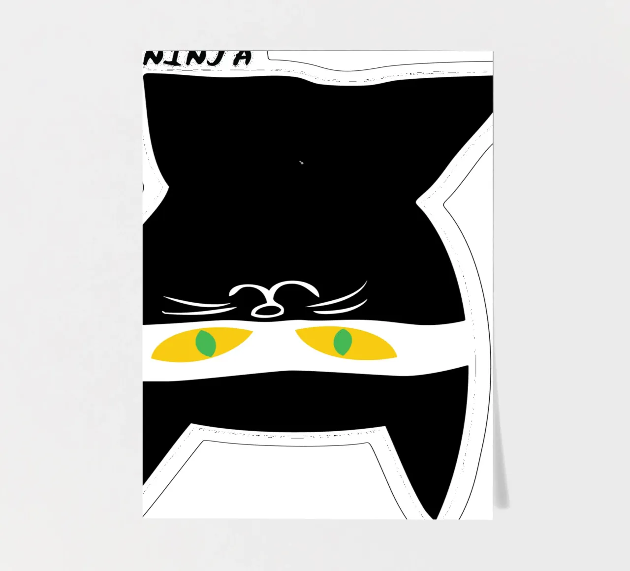 funny cat ninja art design sticker sheet by ririedis