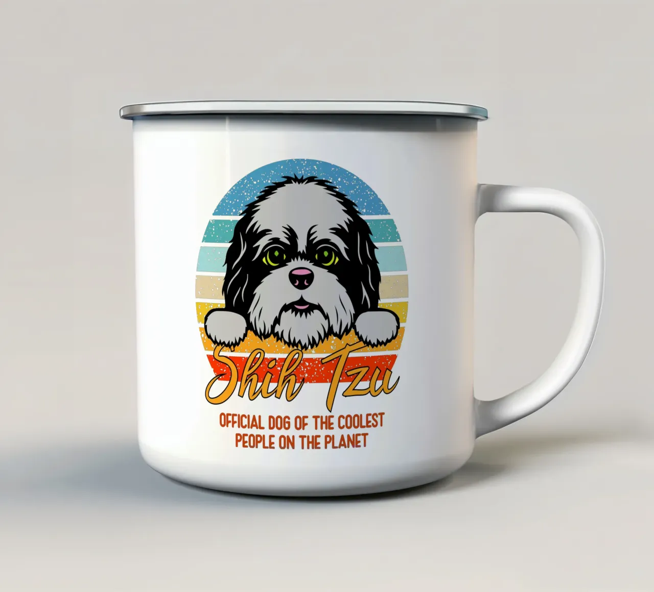 shih tzu cane ufficiale delle persone più cool del pianeta tazza in smalto da ririedis