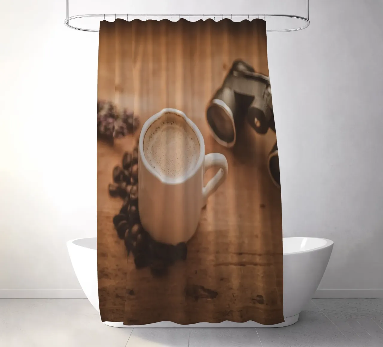 Retro Mediterraner Espresso tenda da doccia da Carinaprint