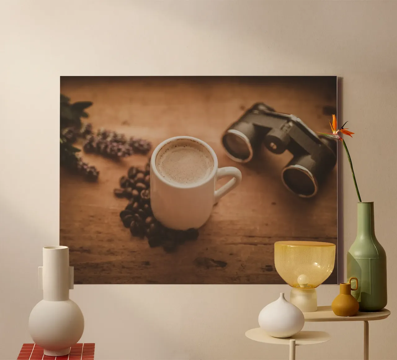 Retro Mediterraner Espresso tela con Cornice a cassetta da Carinaprint
