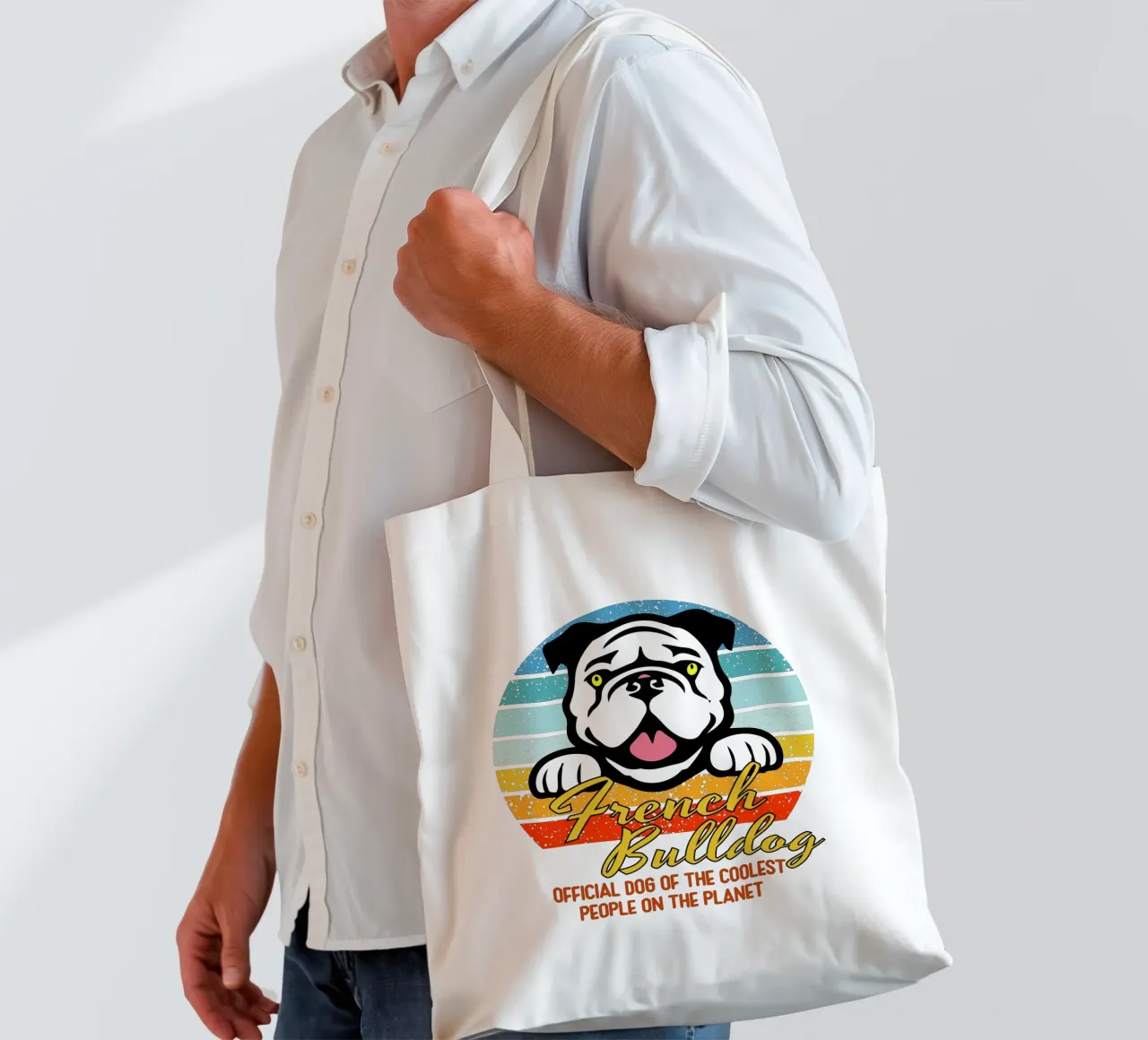 bulldog francese ufficiale delle persone più cool del pianeta borsa in juta da ririedis