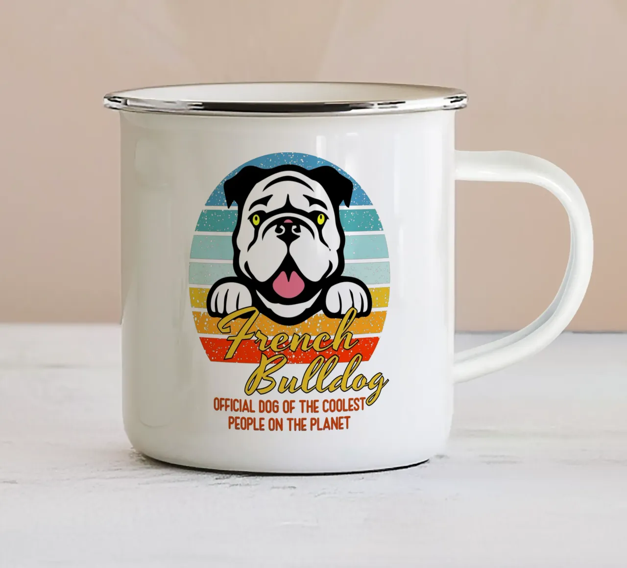 bulldog francese ufficiale delle persone più cool del pianeta tazza in smalto da ririedis