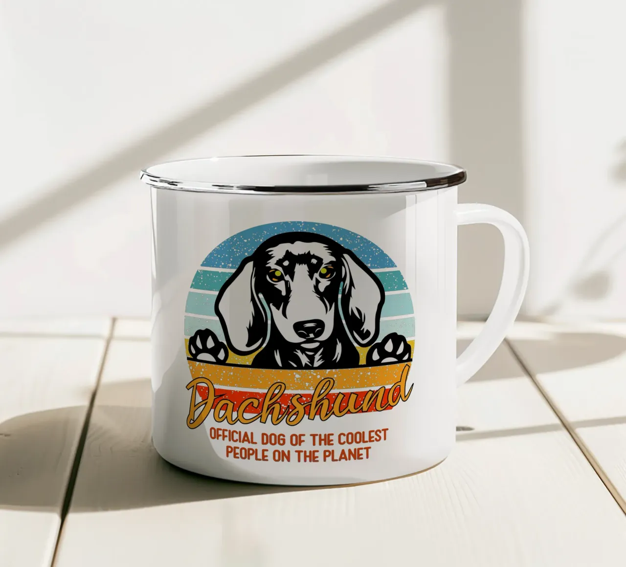 dachsund cane ufficiale delle persone più cool del pianeta tazza in smalto da ririedis