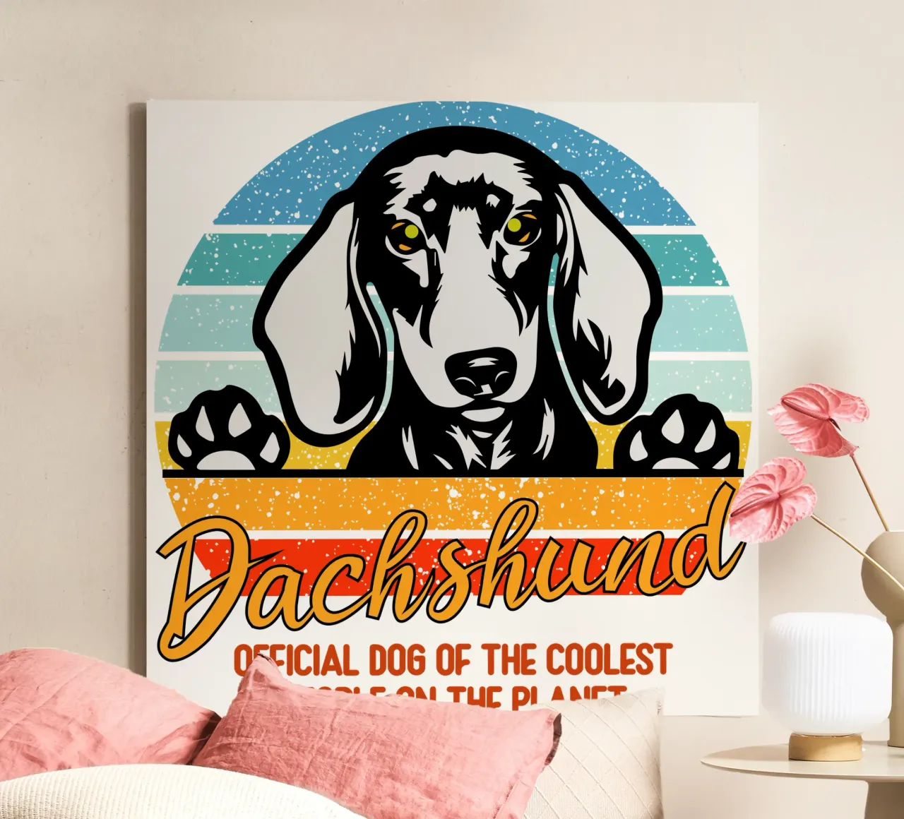 dachsund cane ufficiale delle persone più cool del pianeta tela con Cornice a cassetta da ririedis