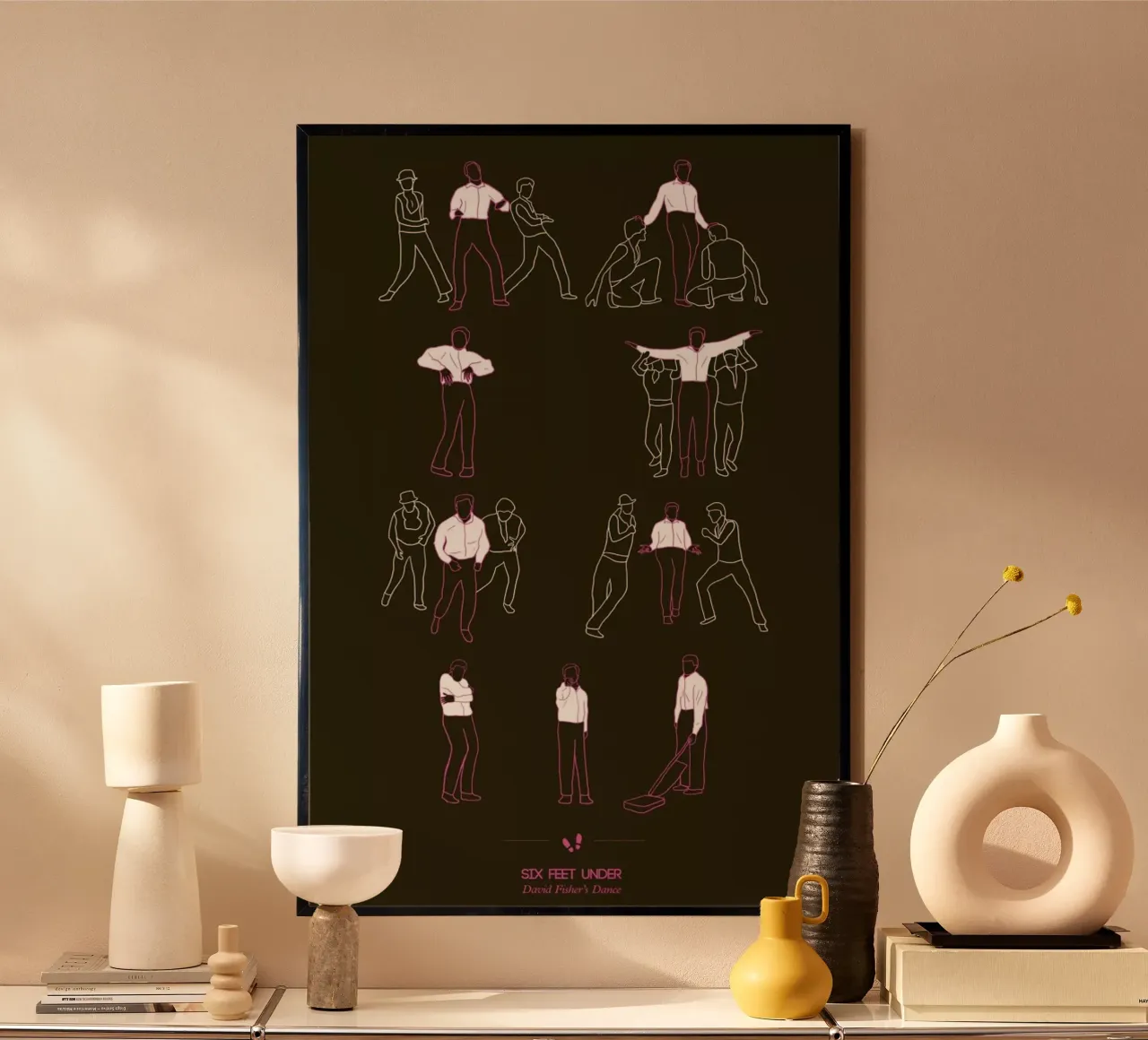 Six Feet Under - David Fisher poster con telaio in legno da Niege Borges