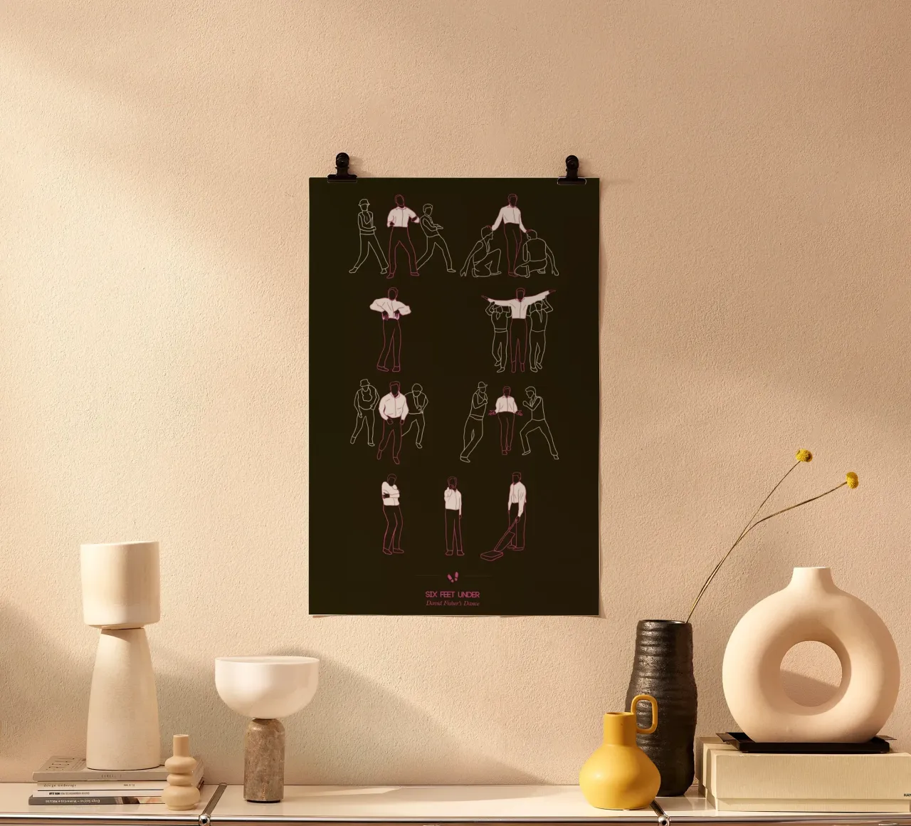 Six Feet Under - David Fisher poster con telaio in legno da Niege Borges