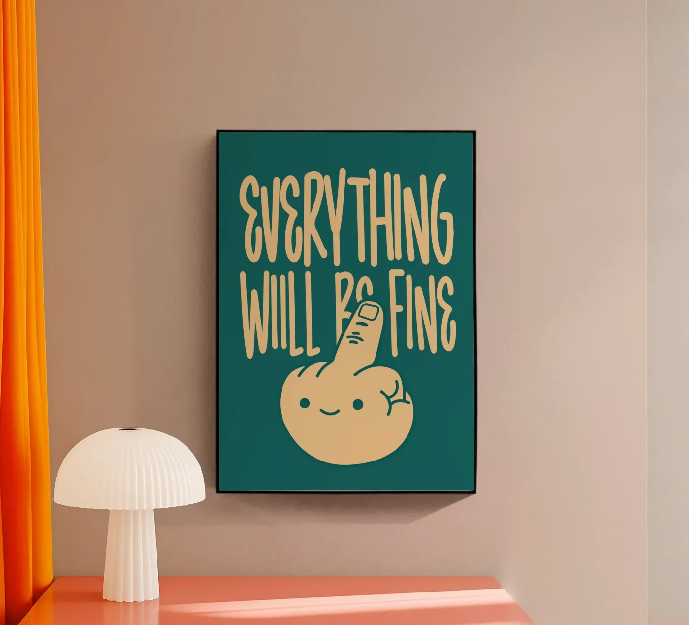 Everything Will Be Fine acryl van WORD & WONDER