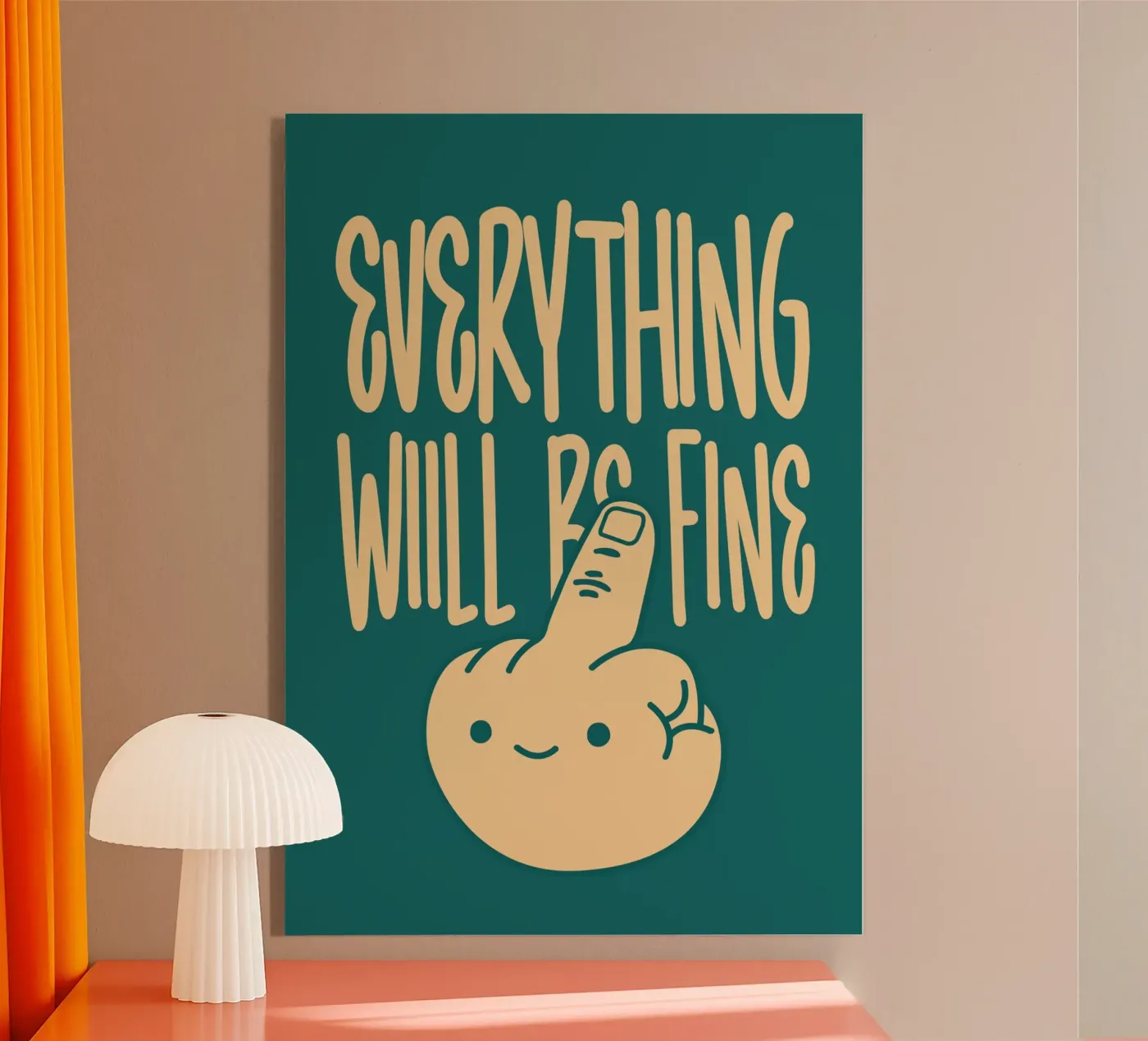 Everything Will Be Fine acryl van WORD & WONDER