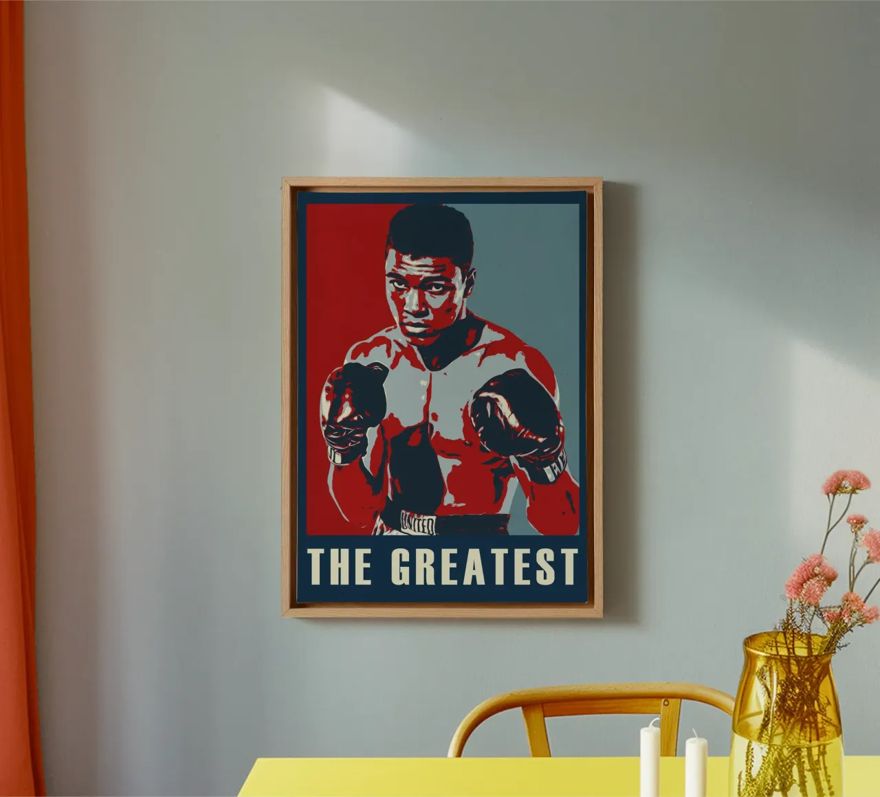 mohammad ali tela con Cornice a cassetta da HopeStudio