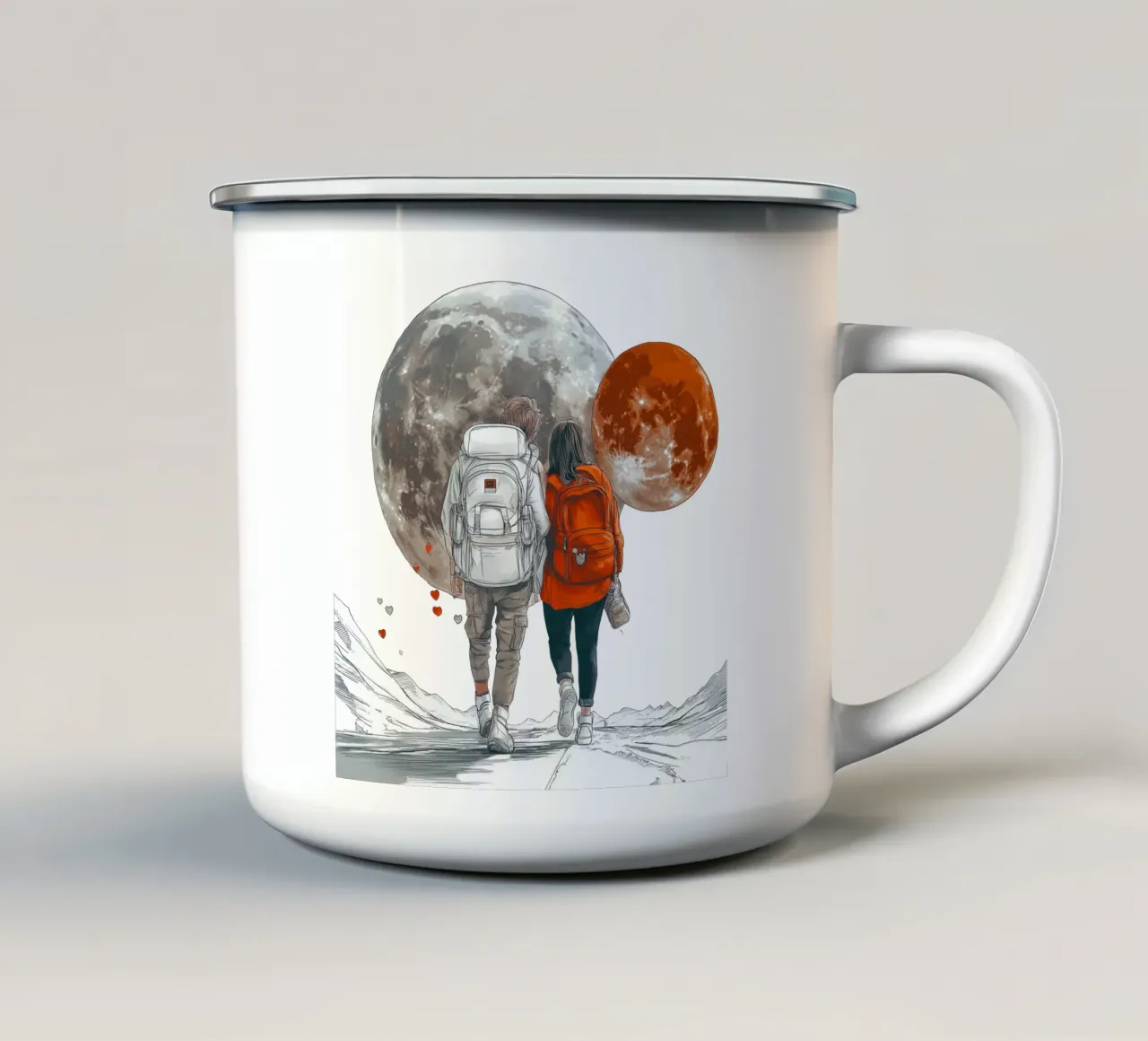Fino alla luna e oltre! tazza in smalto da Motivate-Today