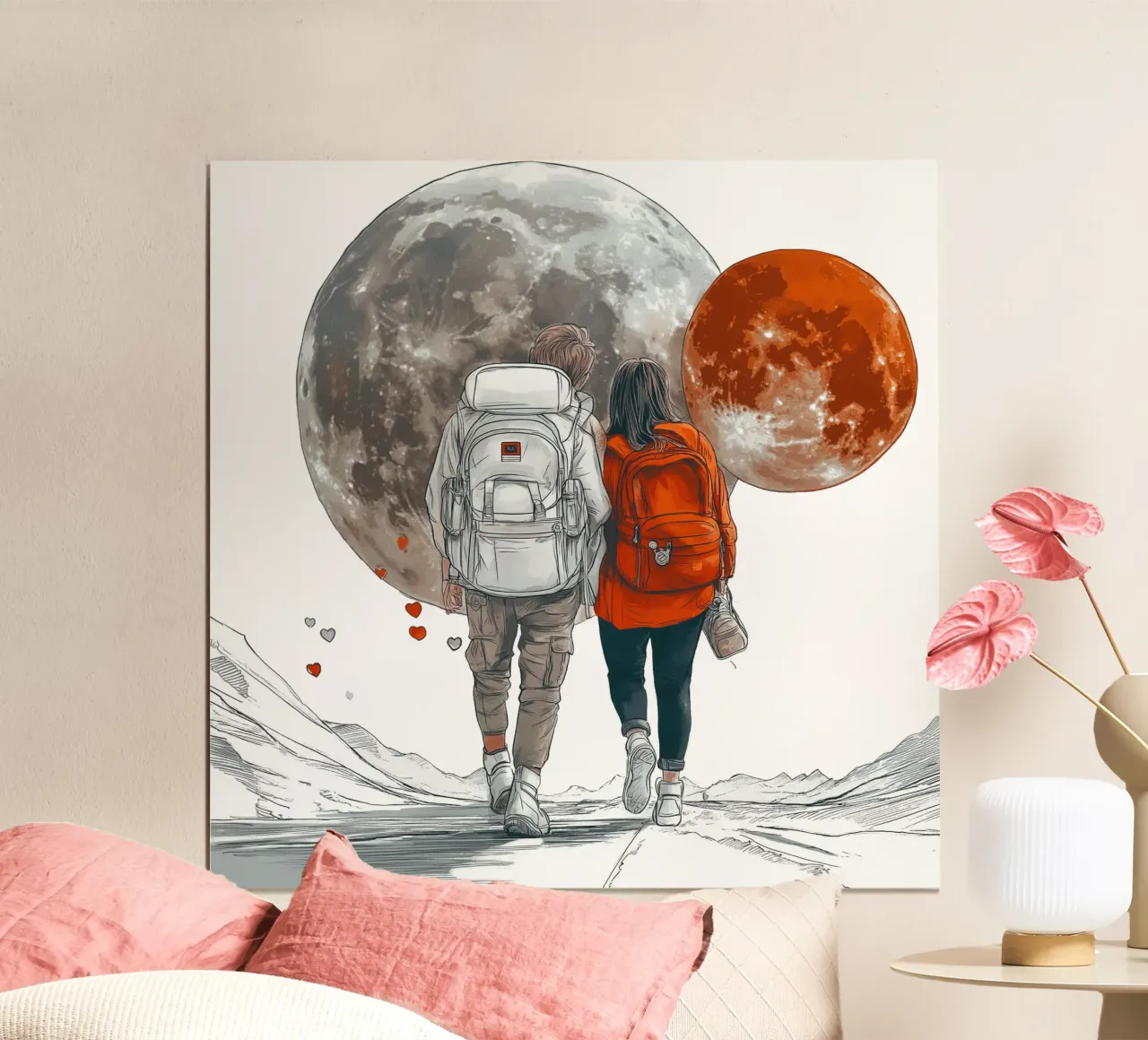 Fino alla luna e oltre! poster con telaio in alluminio da Motivate-Today
