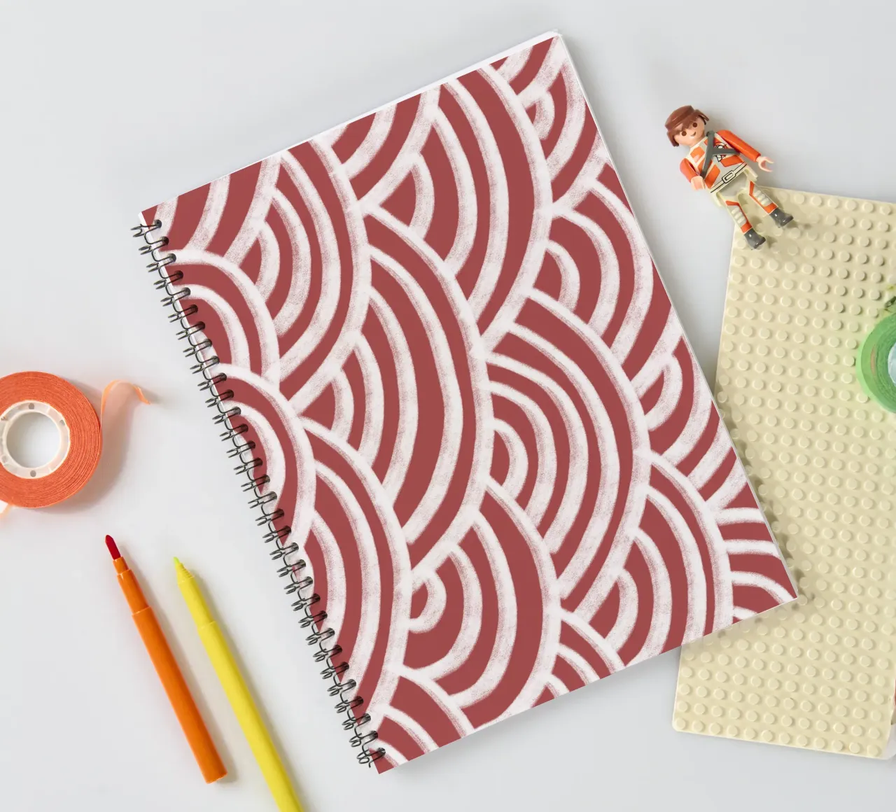 Line study II - red spiral notebook by BAINAI