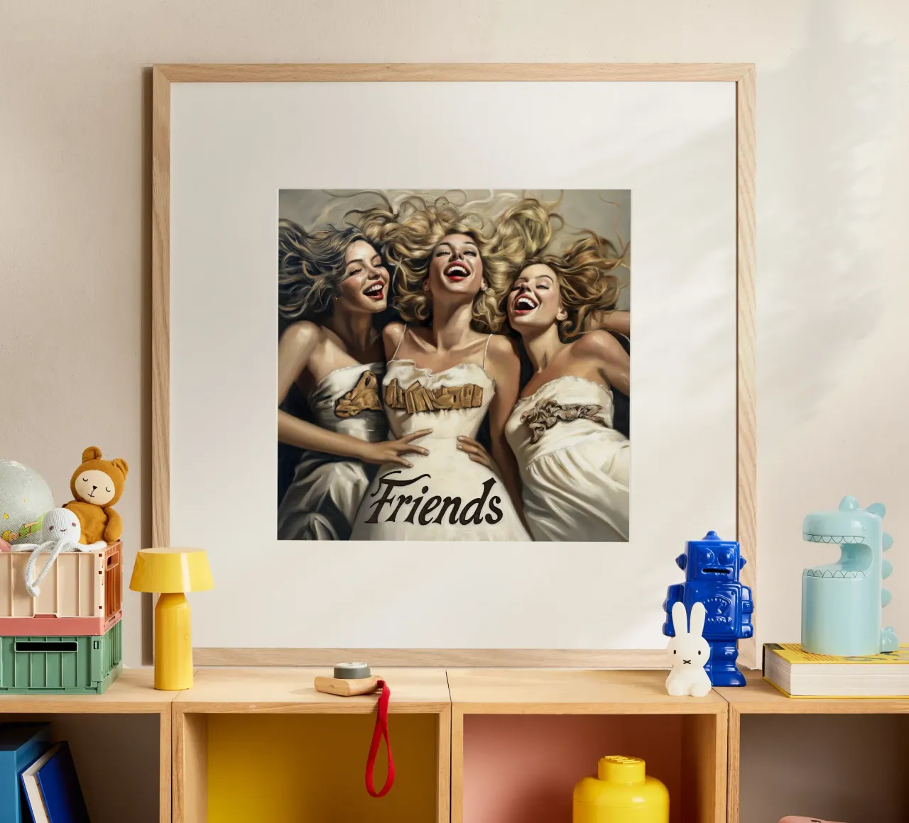 Amici per sempre (1) poster con telaio in legno da Motivate-Today