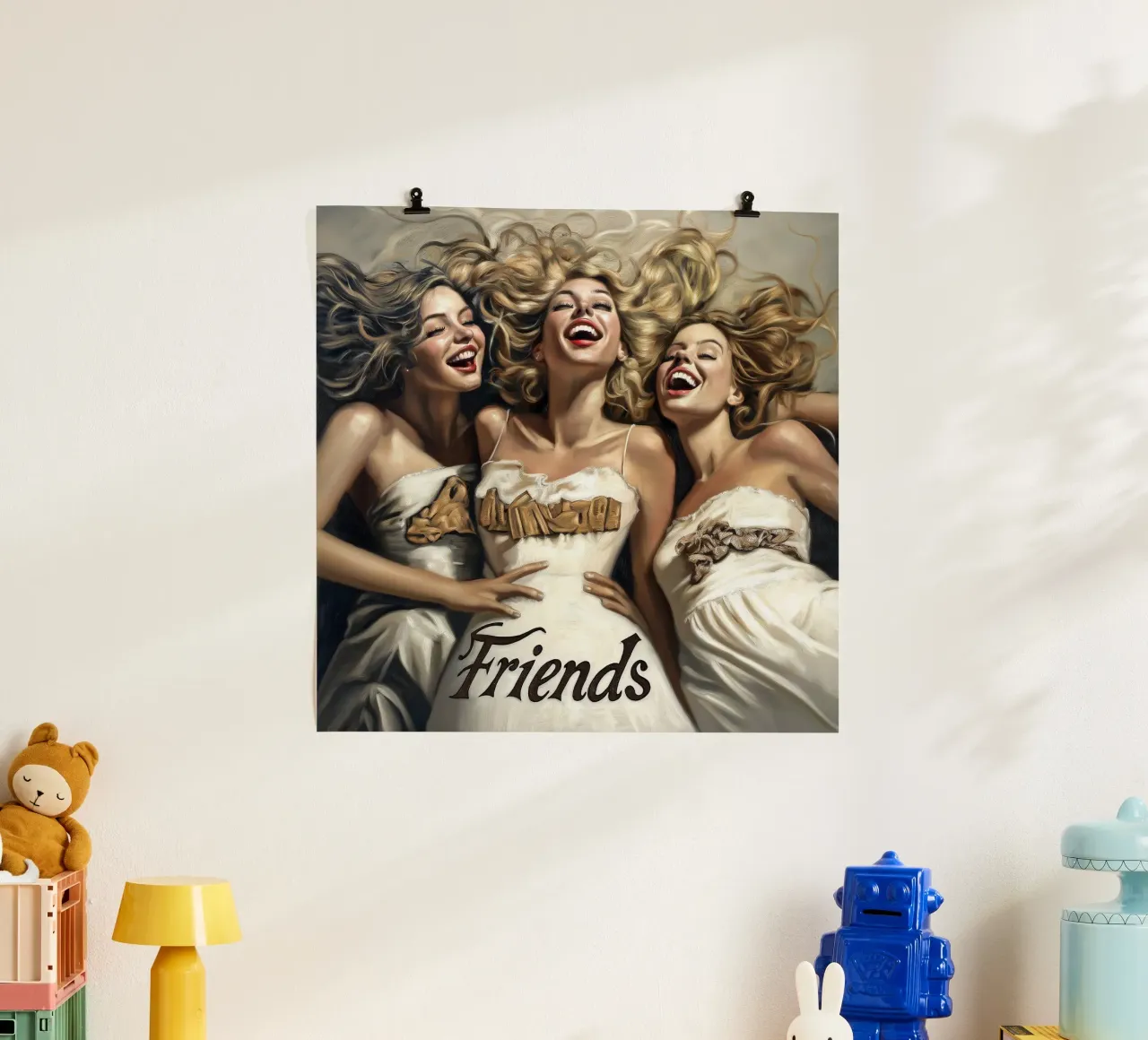 Amici per sempre (1) poster con telaio in legno da Motivate-Today