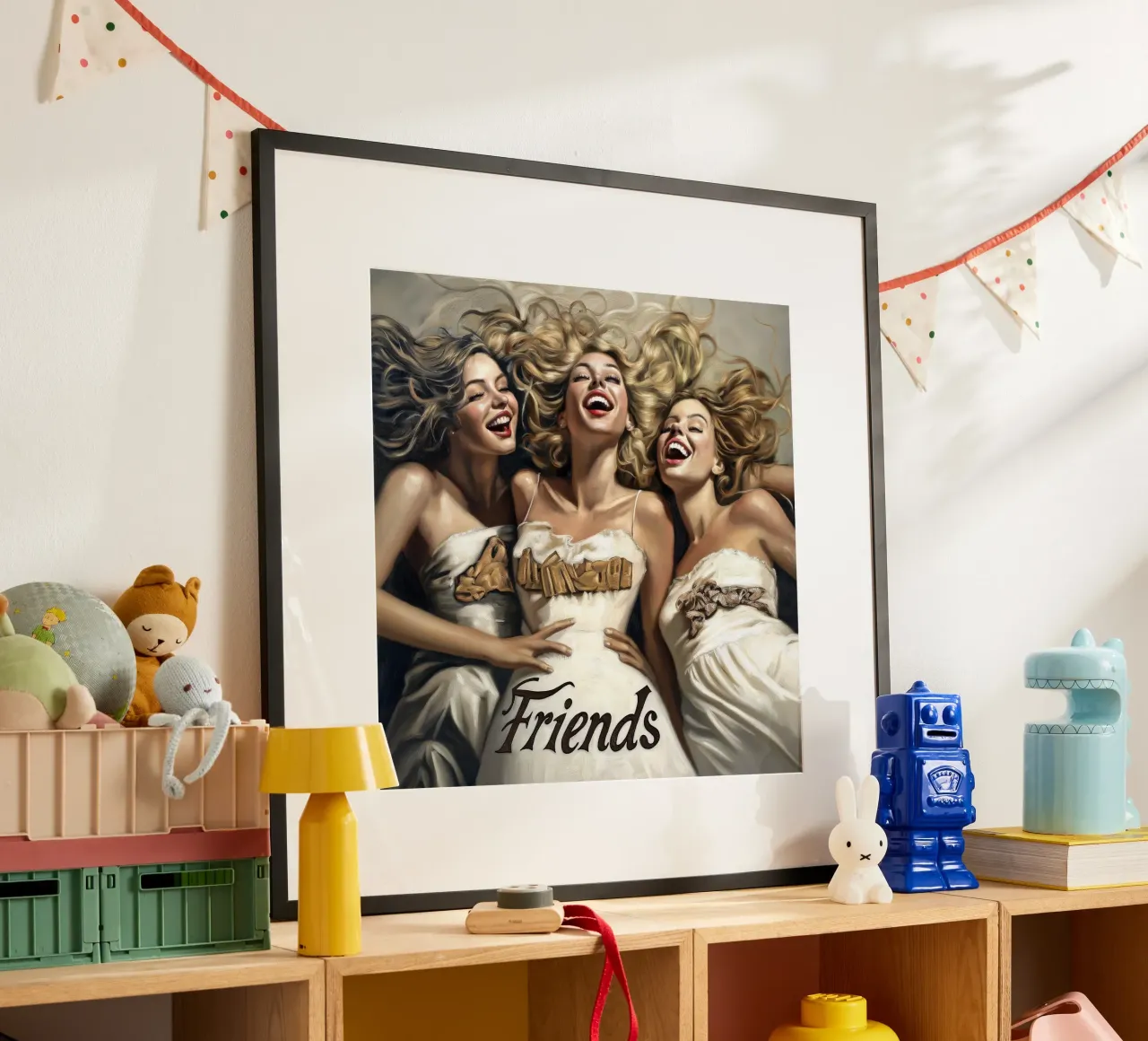 Amici per sempre (1) poster con telaio in legno da Motivate-Today