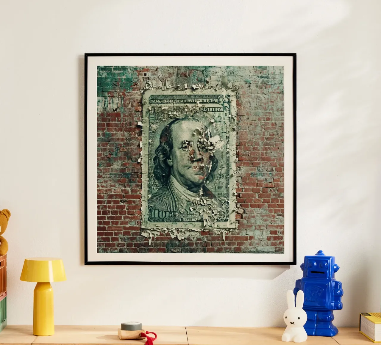 Il denaro ti guarda! poster con telaio in plastica da Motivate-Today