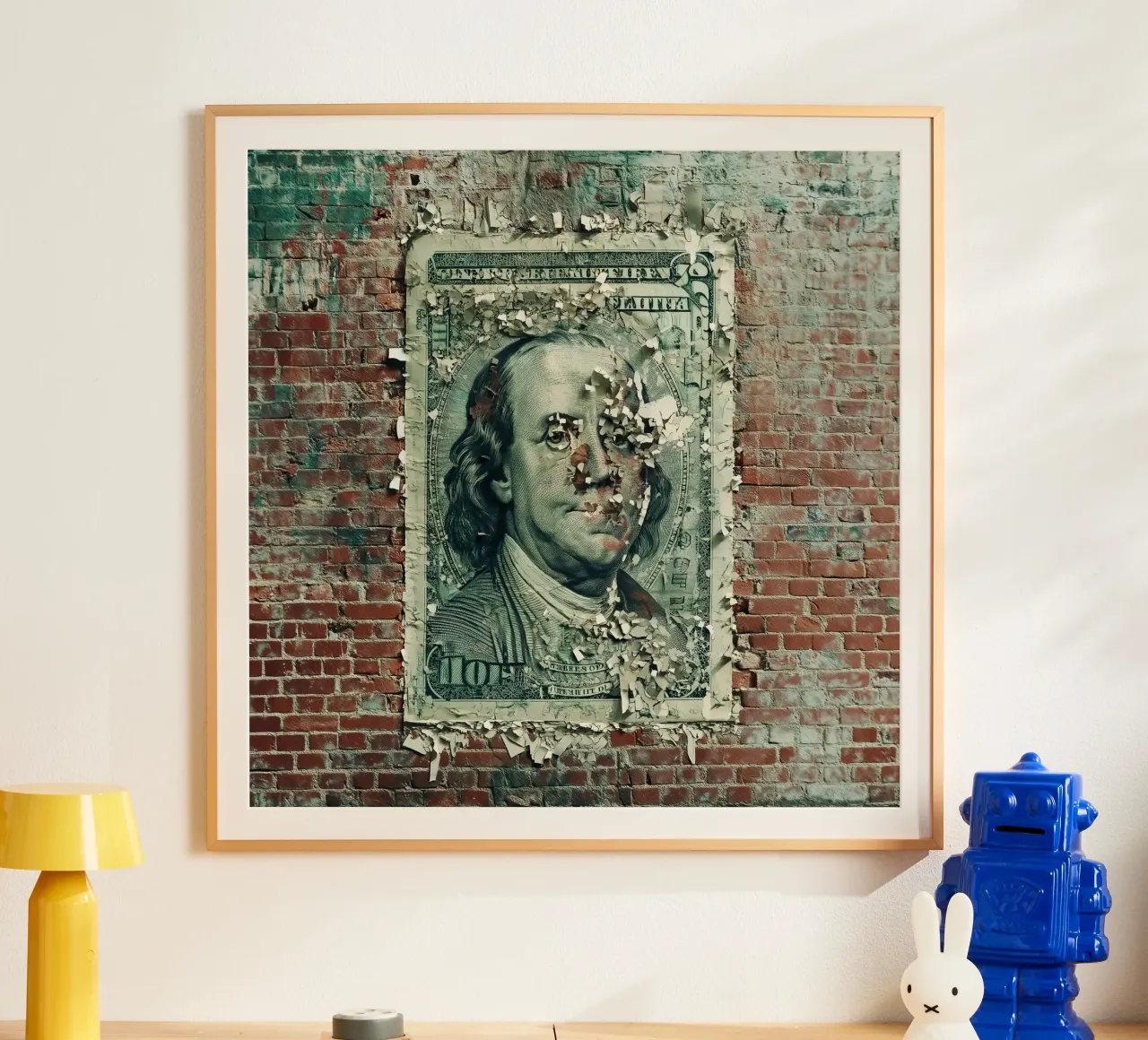 Il denaro ti guarda! poster con telaio in plastica da Motivate-Today