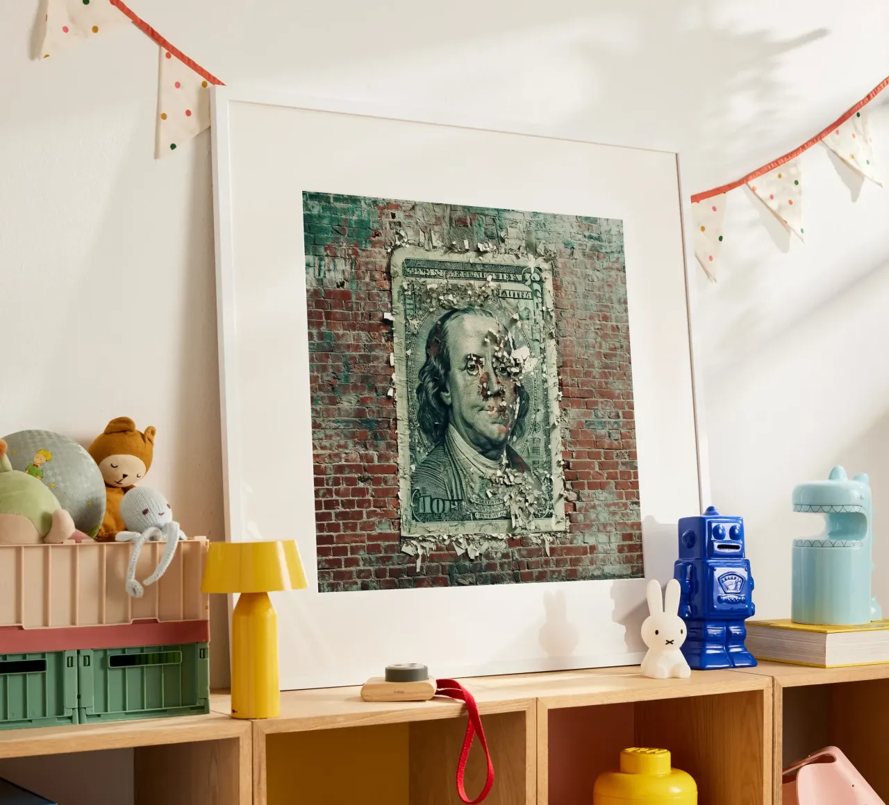 Il denaro ti guarda! poster con telaio in plastica da Motivate-Today