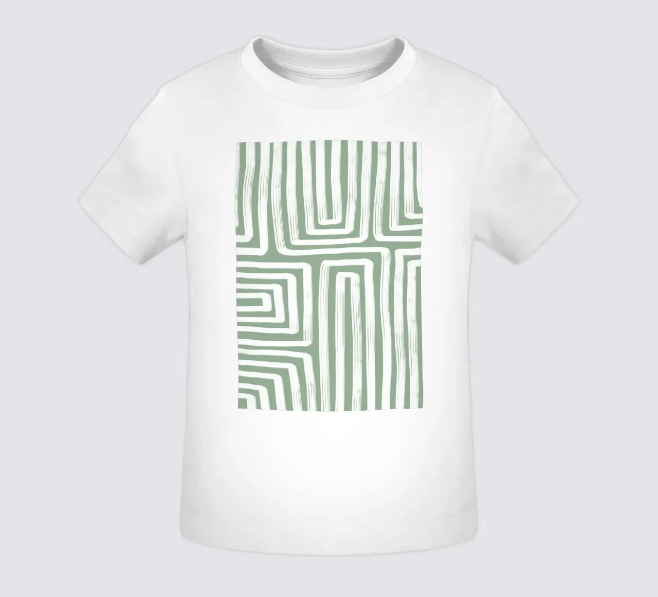 Line study I - green baby t-shirt by BAINAI