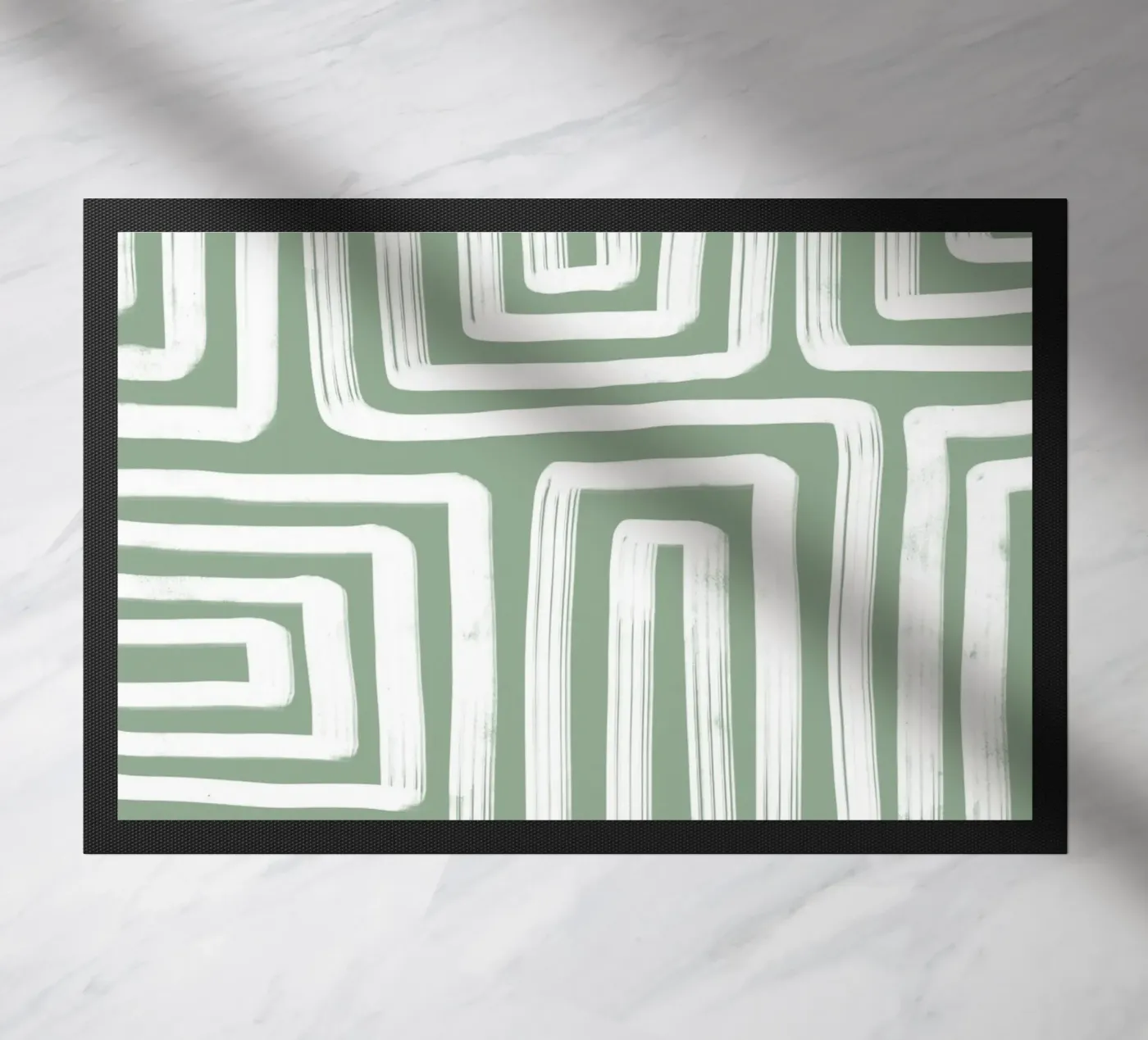 Line study I - green doormat by BAINAI