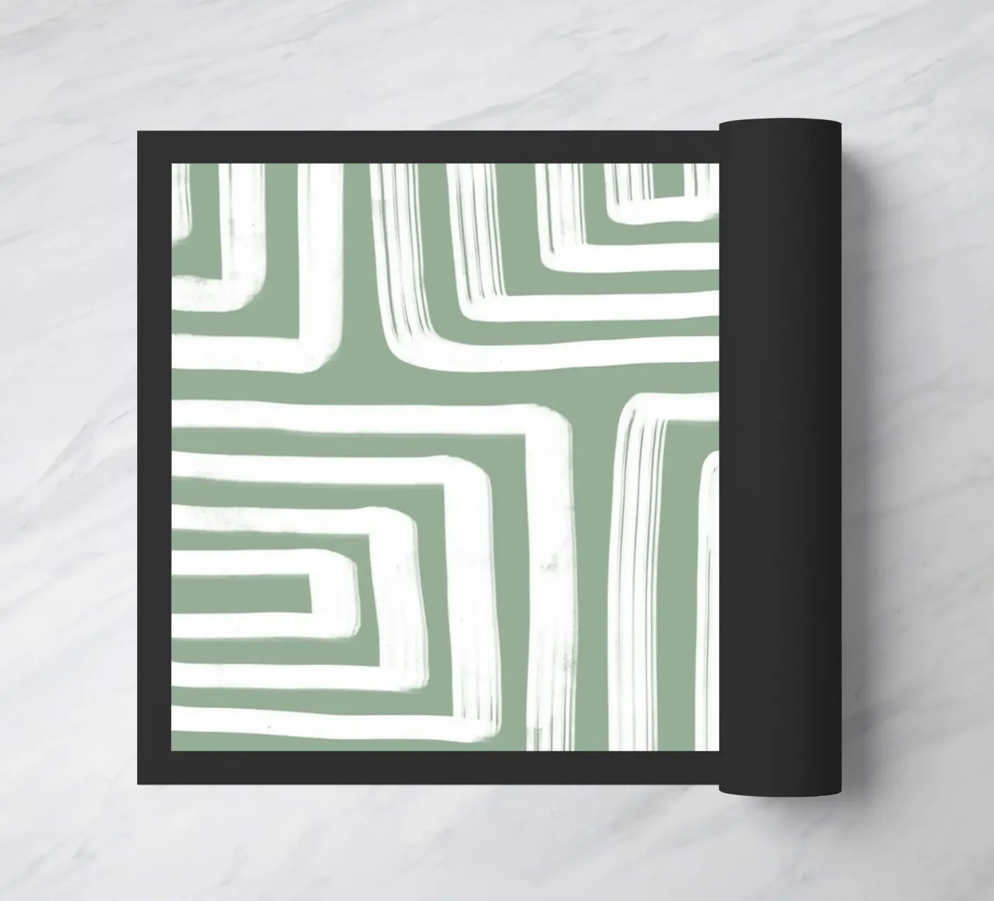 Line study I - green doormat by BAINAI