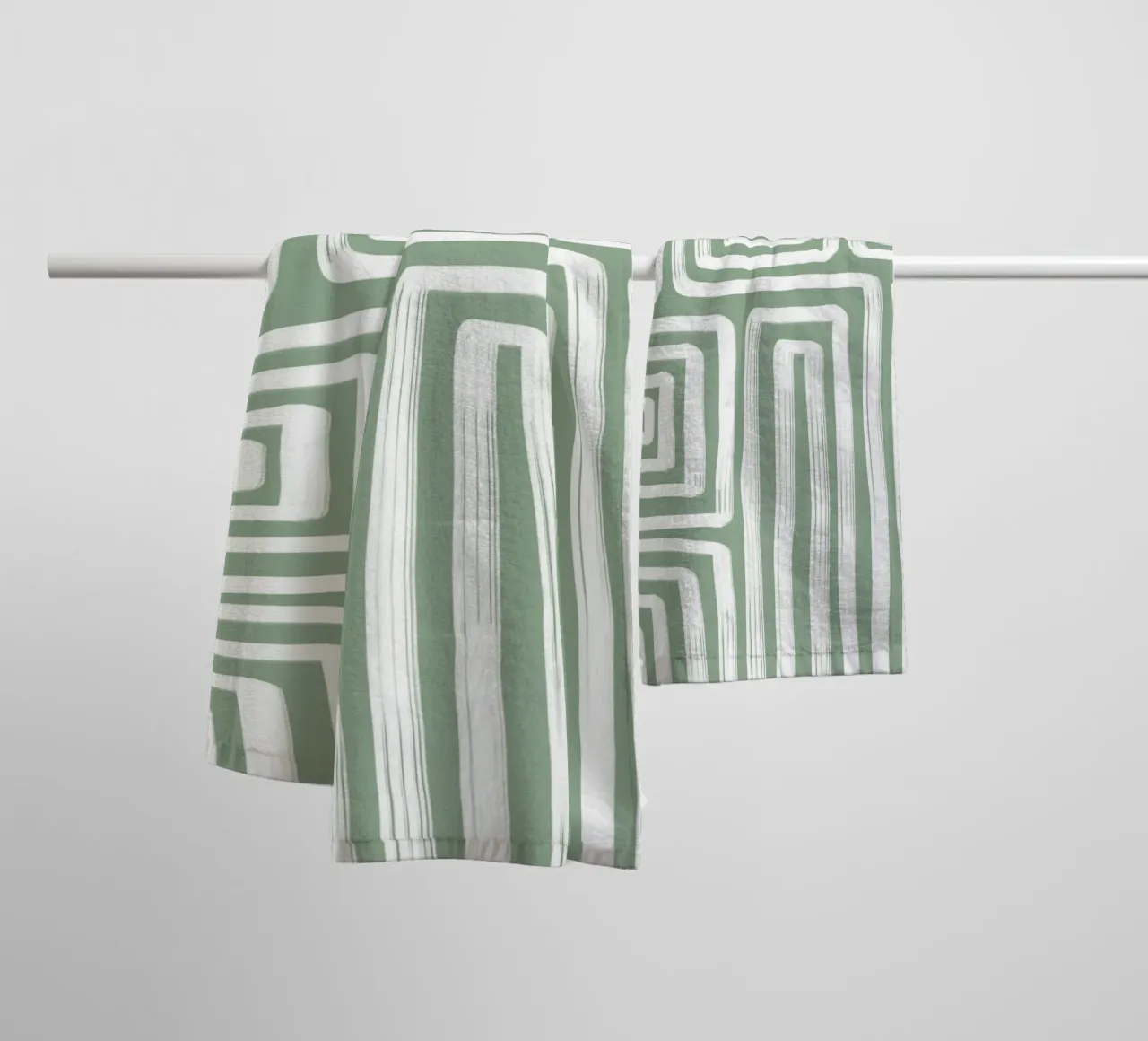 Line study I - green towel by BAINAI