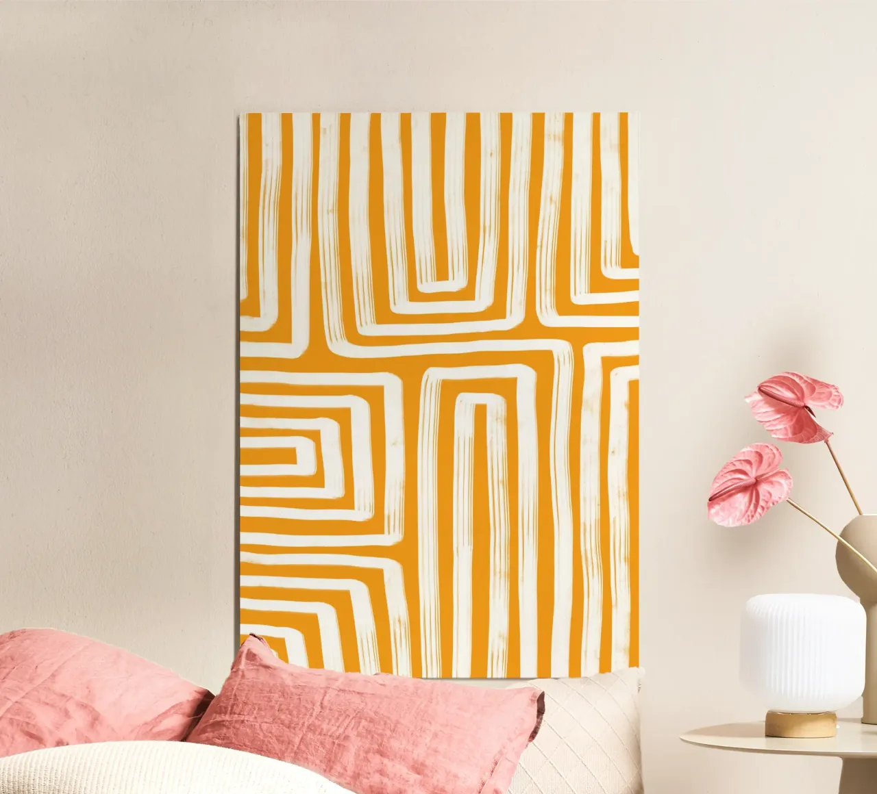 Line study I - yellow hahnemühle by BAINAI
