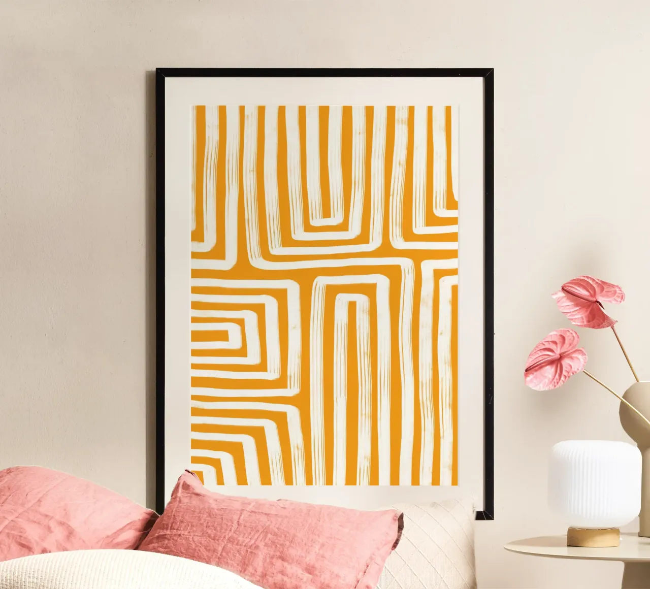 Line study I - yellow hahnemühle by BAINAI