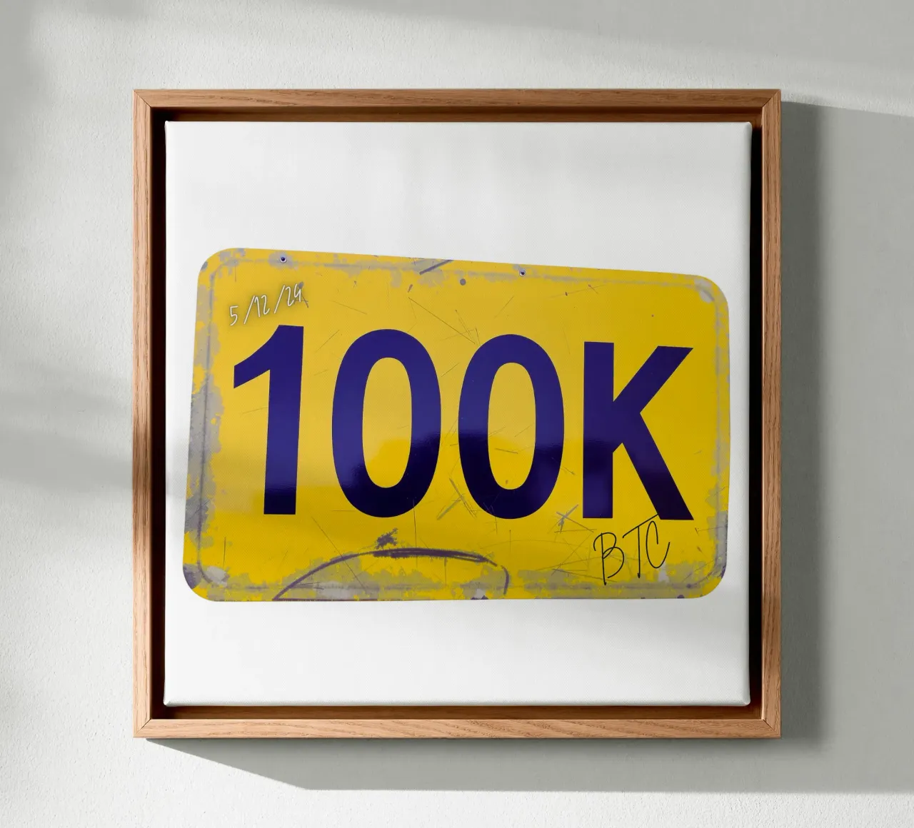 Bitcoin at 100K_BTC tela con Cornice a cassetta da Crypto_Jungle