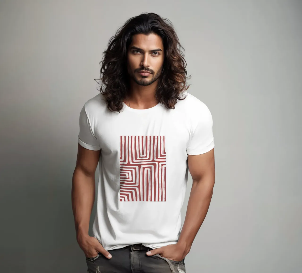 Line study I - red t-shirt da BAINAI