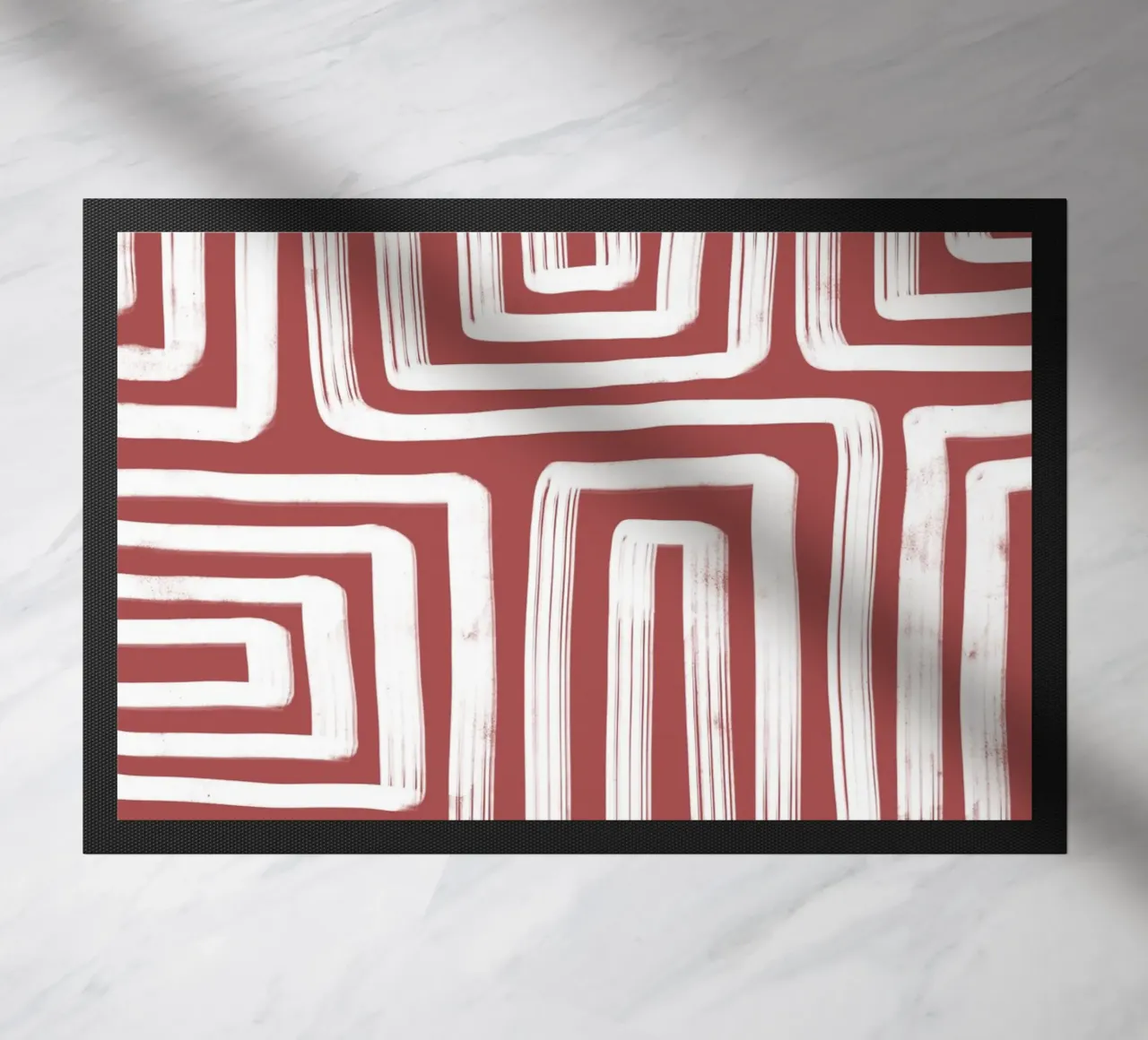 Line study I - red doormat by BAINAI