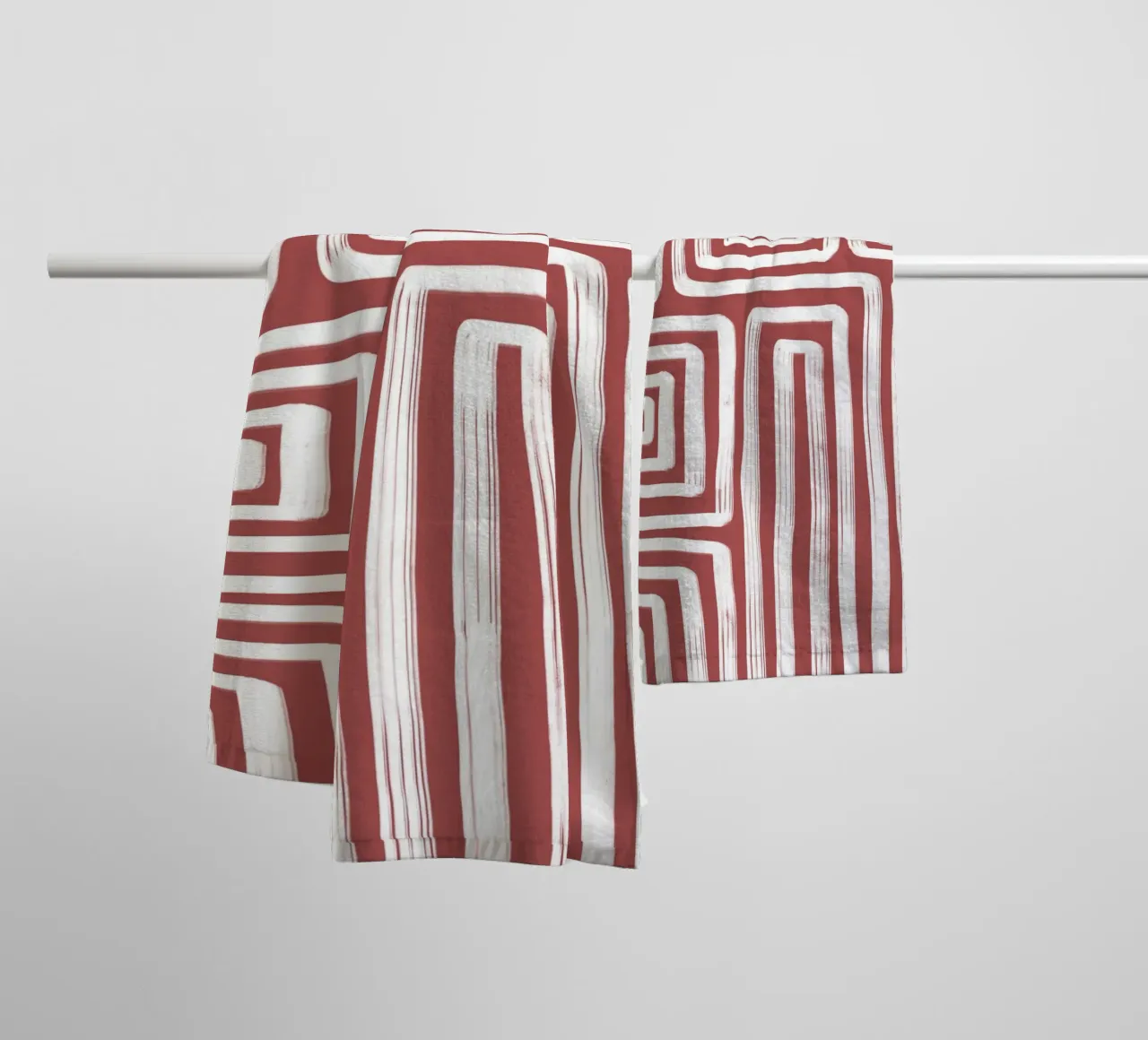 Line study I - red asciugamano da bagno da BAINAI