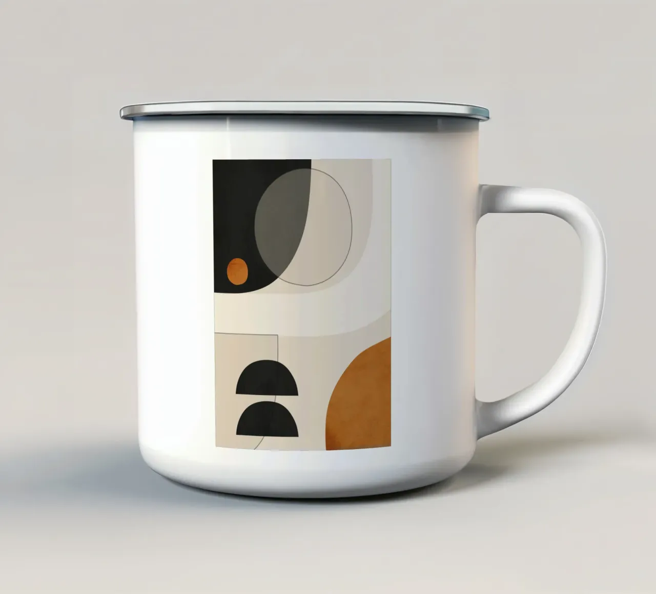 Abstracte minimale vormen 133 emaille mok van ThingDesign