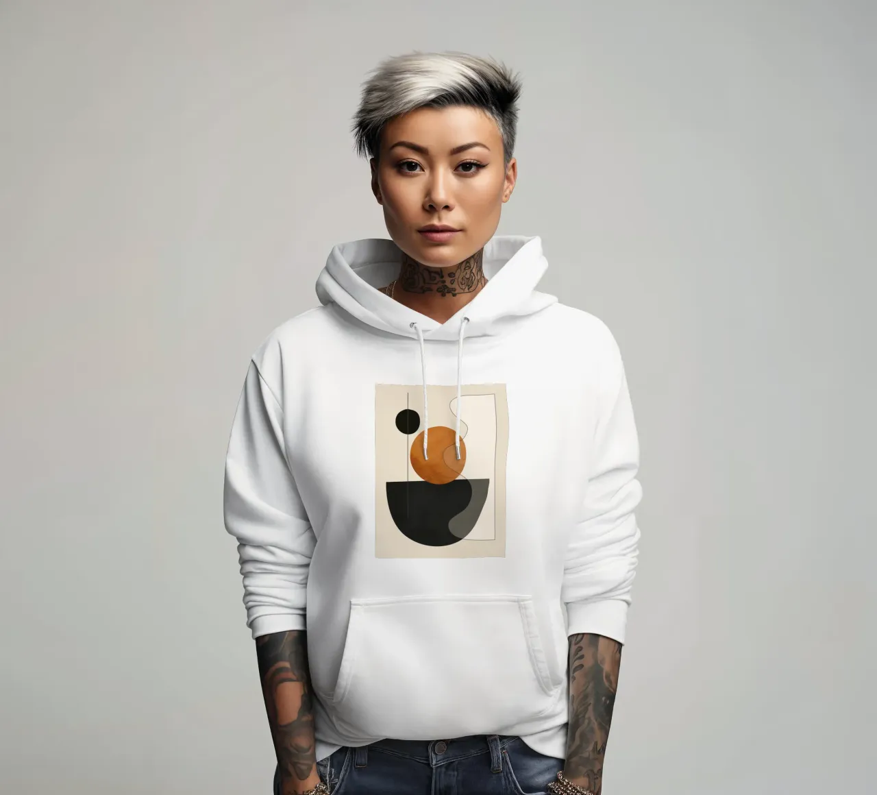 Forme astratte minimali 135 felpa con cappuccio da ThingDesign