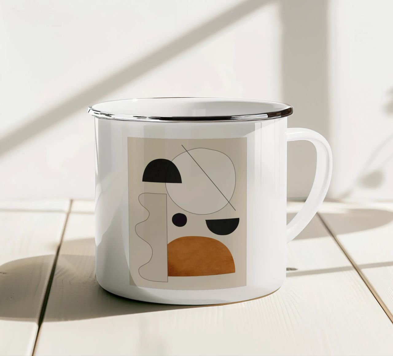 Forme astratte minimali 134a2 tazza in smalto da ThingDesign