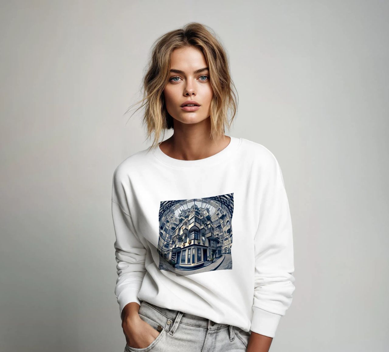 Sphere 006 - Futuristic Atrium With Geometric Architecture Sweatshirt von Spheres