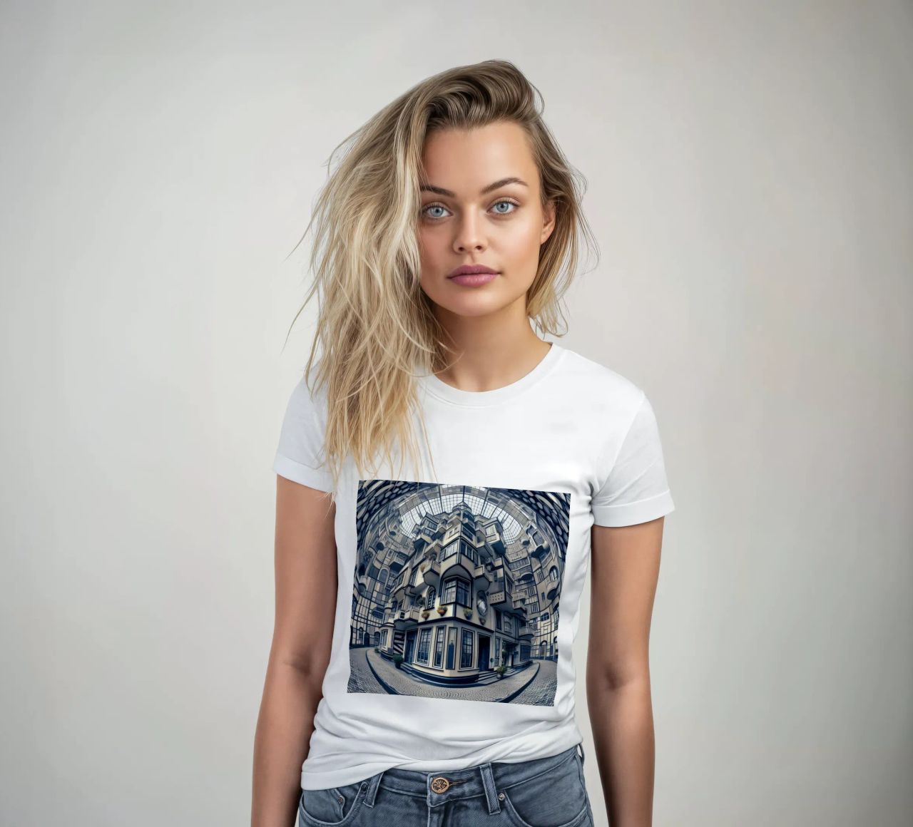 Sphere 006 - Futuristic Atrium With Geometric Architecture t-shirt da donna da Spheres