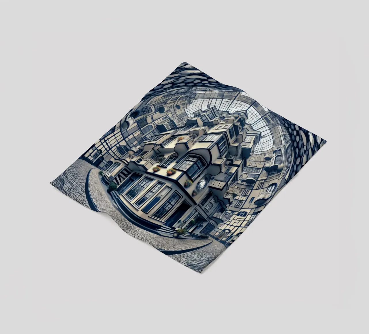 Sphere 006 - Futuristic Atrium With Geometric Architecture Fleecedecke von Spheres