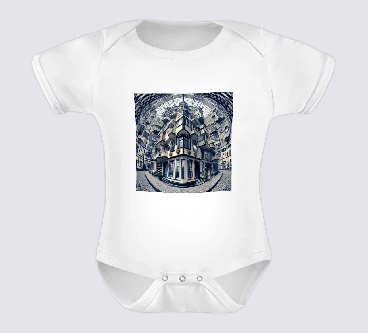Sphere 006 - Futuristic Atrium With Geometric Architecture Kurzarm Babybody von Spheres