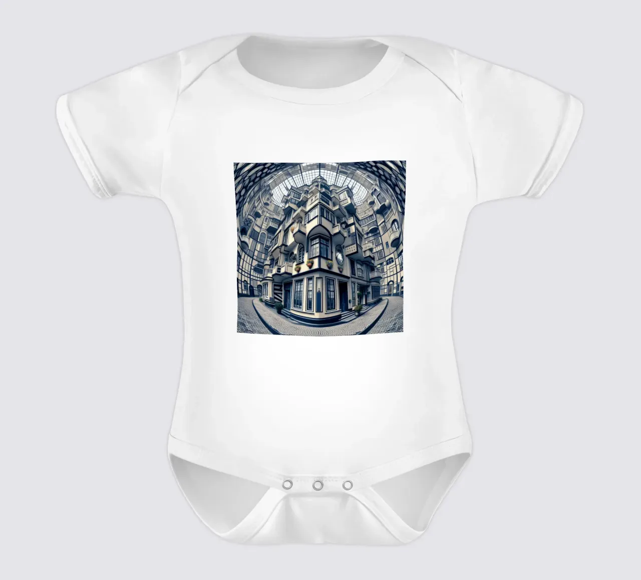 Sphere 006 - Futuristic Atrium With Geometric Architecture Kurzarm Babybody von Spheres