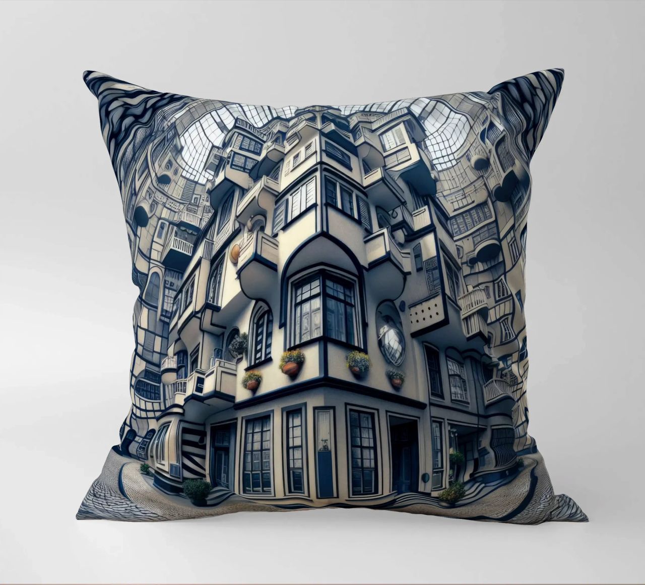 Sphere 006 - Futuristic Atrium With Geometric Architecture cuscino da Spheres