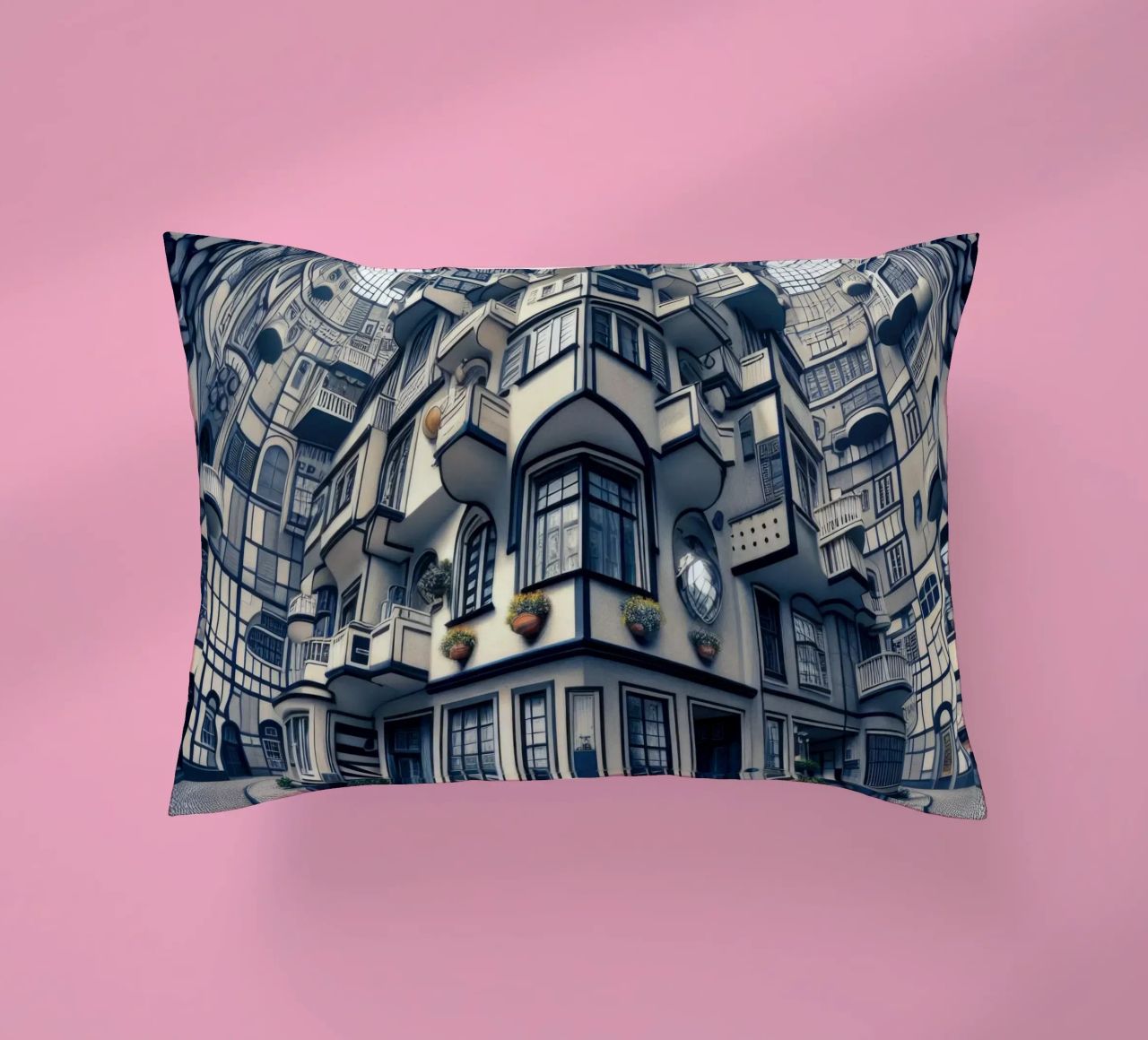 Sphere 006 - Futuristic Atrium With Geometric Architecture cuscino da Spheres
