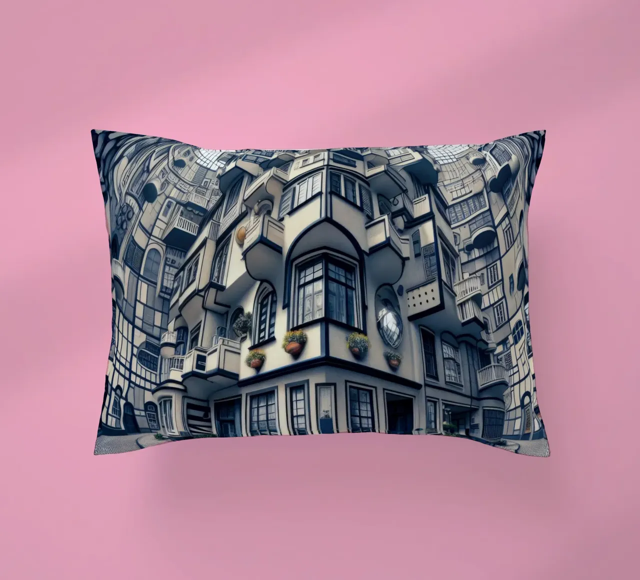 Sphere 006 - Futuristic Atrium With Geometric Architecture coussin de Spheres