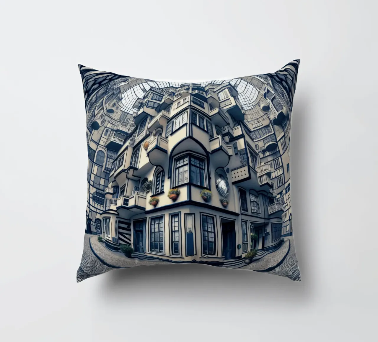 Sphere 006 - Futuristic Atrium With Geometric Architecture decorative cushion by Spheres
