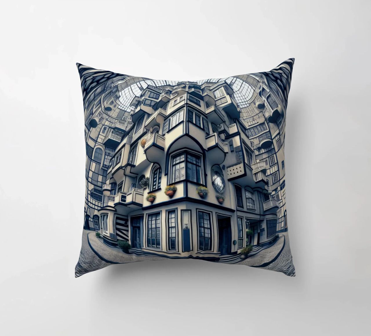 Sphere 006 - Futuristic Atrium With Geometric Architecture cuscino da Spheres