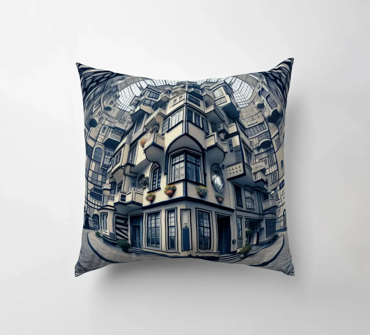 Sphere 006 - Futuristic Atrium With Geometric Architecture decorative cushion by Spheres