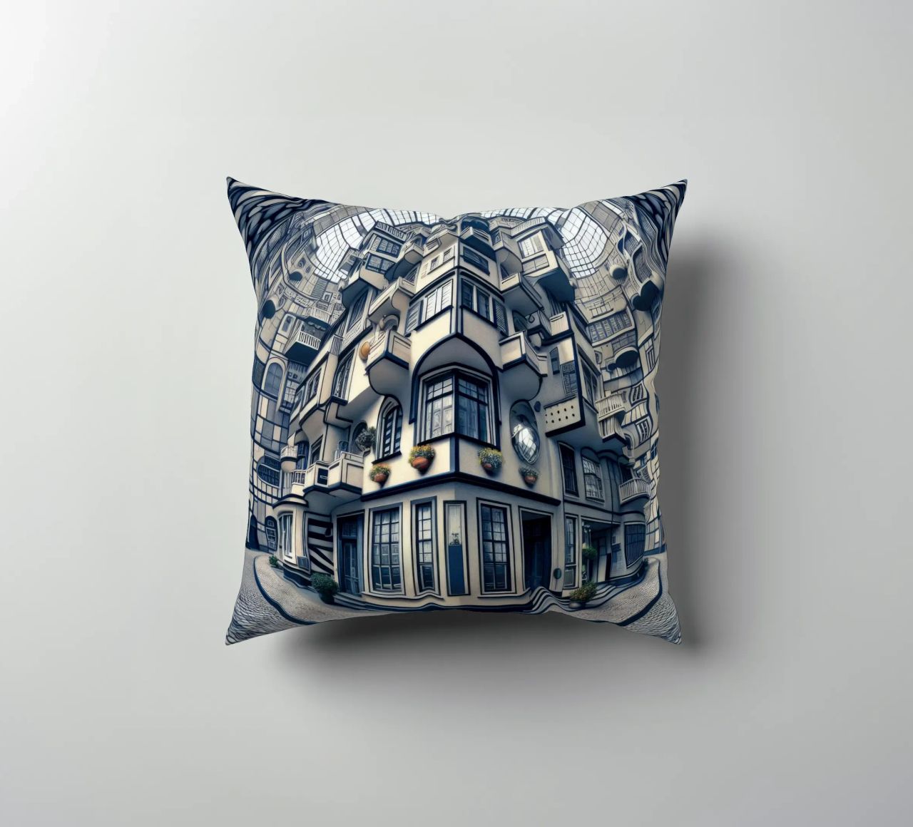 Sphere 006 - Futuristic Atrium With Geometric Architecture cuscino da Spheres