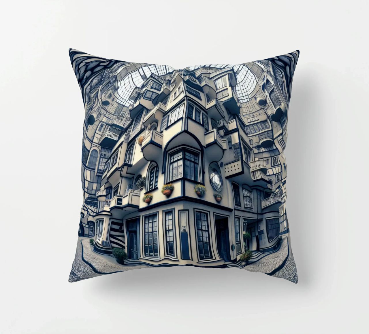 Sphere 006 - Futuristic Atrium With Geometric Architecture cuscino da Spheres