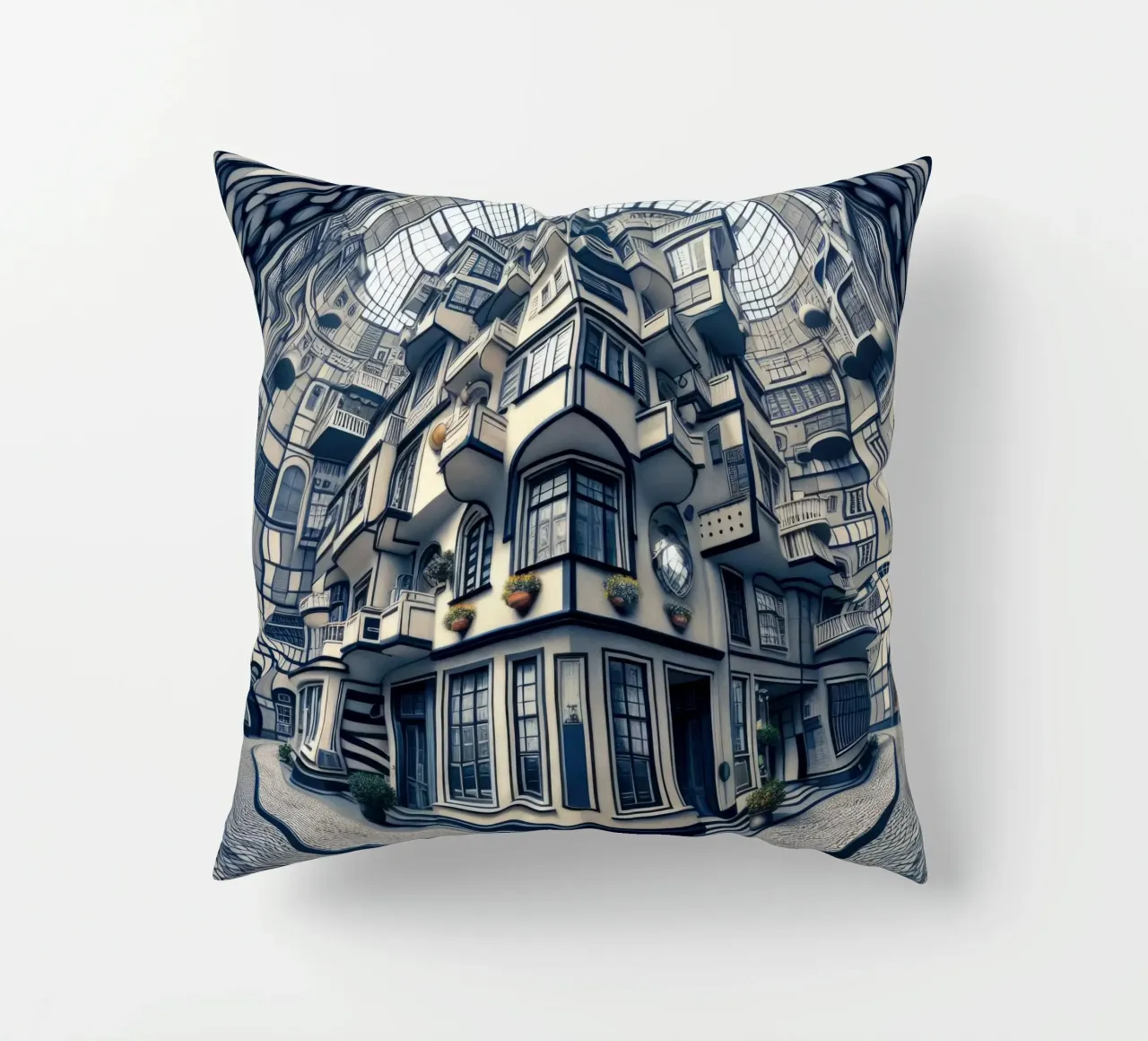 Sphere 006 - Futuristic Atrium With Geometric Architecture decorative cushion by Spheres