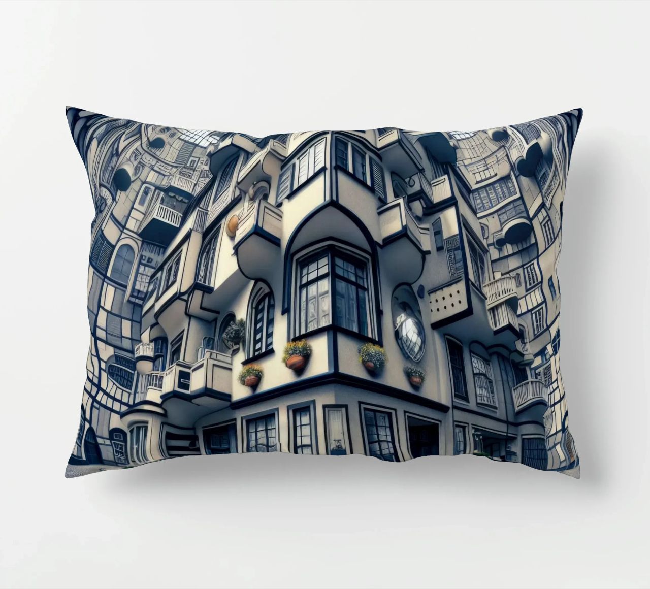 Sphere 006 - Futuristic Atrium With Geometric Architecture cuscino da Spheres